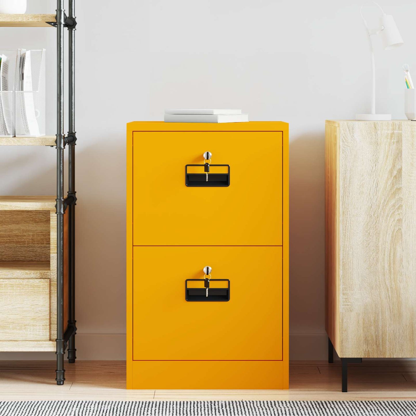 vidaXL Aktenschrank Senfgelb 44 x 50 x 106,5 cm Kaltgewalzter Stahl