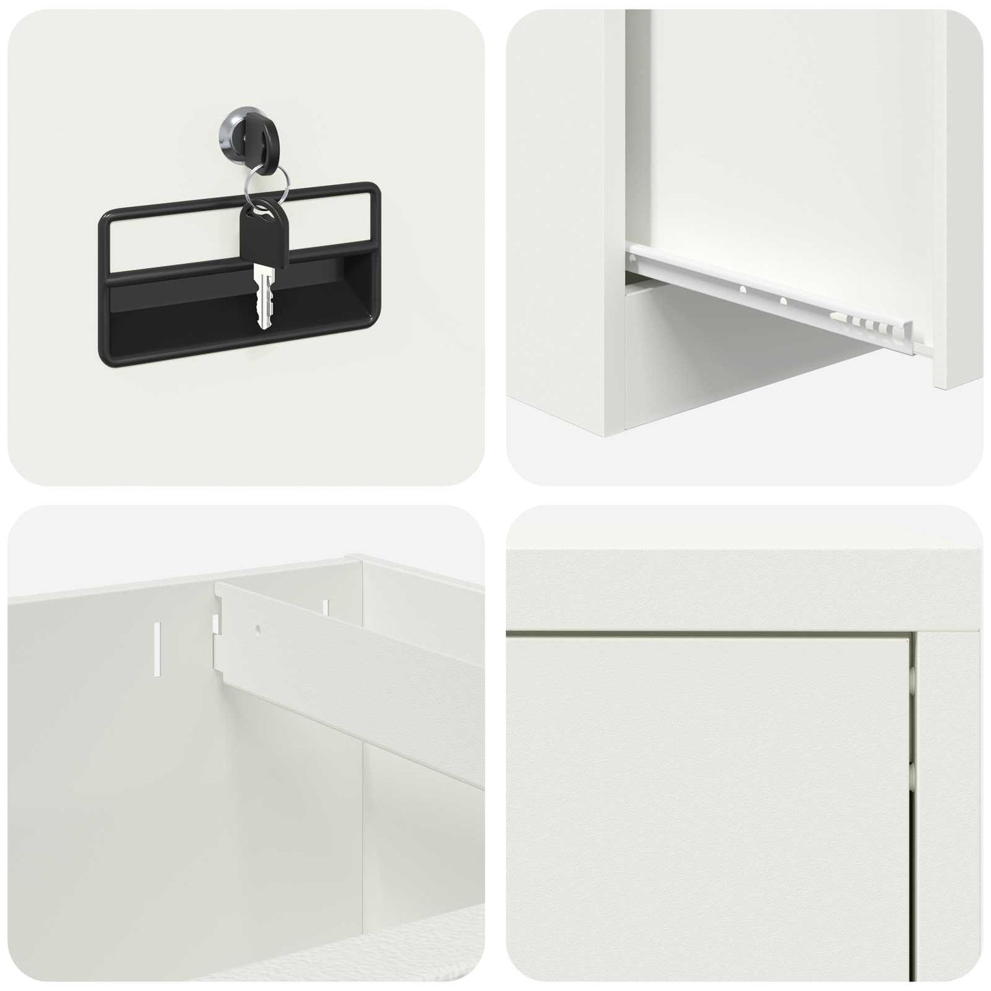 vidaXL Aktenschrank Weiß 44 x 50 x 106,5 cm Kaltgewalzter Stahl