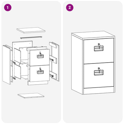 vidaXL Aktenschrank Weiß 44 x 50 x 106,5 cm Kaltgewalzter Stahl