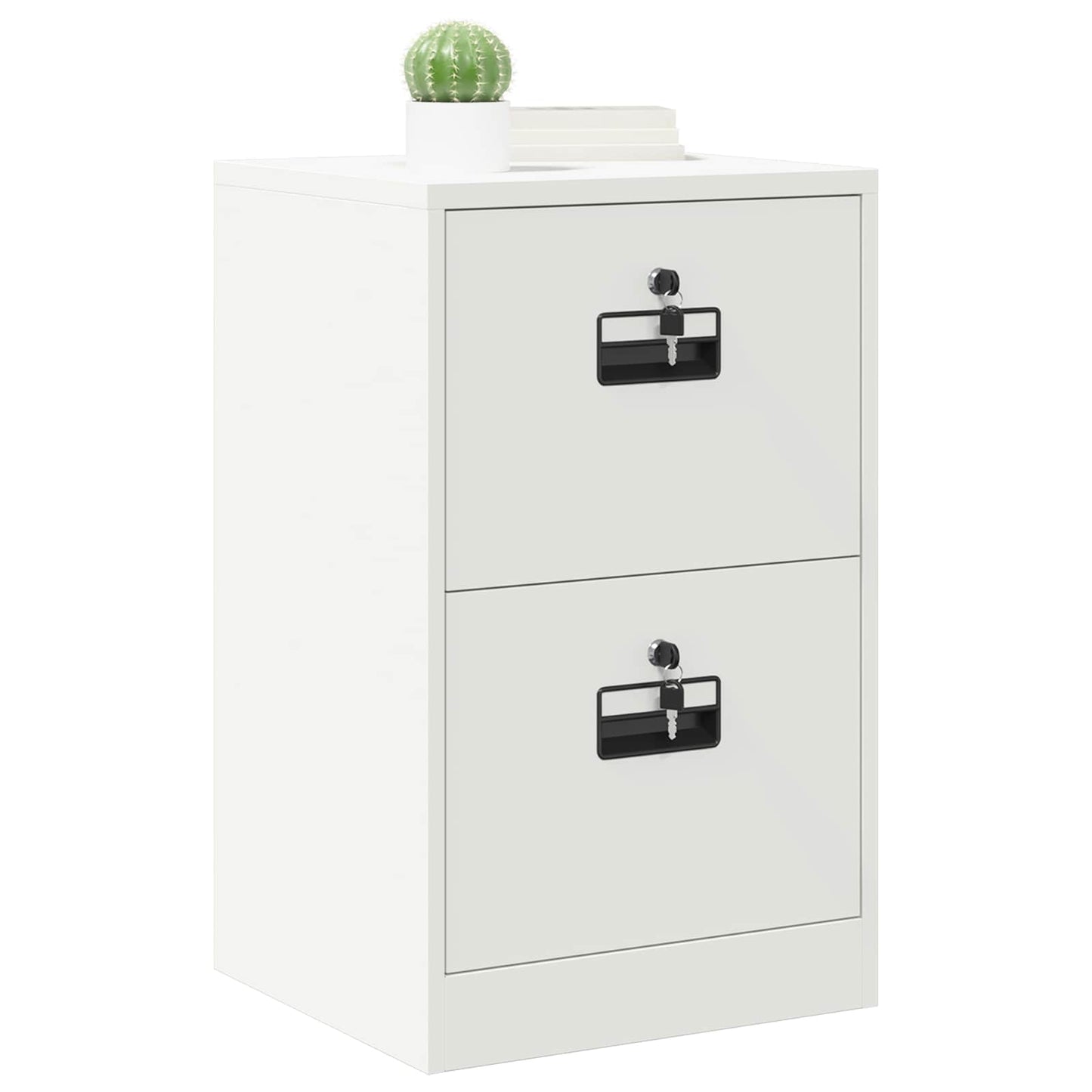 vidaXL Aktenschrank Weiß 44 x 50 x 106,5 cm Kaltgewalzter Stahl