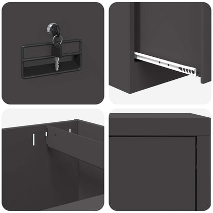 vidaXL Aktenschrank Schwarz 44 x 50 x 106,5 cm Kaltgewalzter Stahl