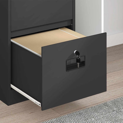 vidaXL Aktenschrank Schwarz 44 x 50 x 106,5 cm Kaltgewalzter Stahl