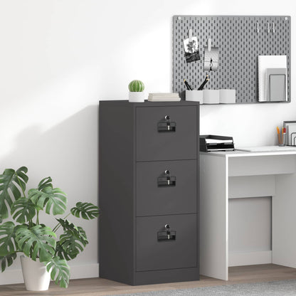 vidaXL Aktenschrank Schwarz 44 x 50 x 106,5 cm Kaltgewalzter Stahl