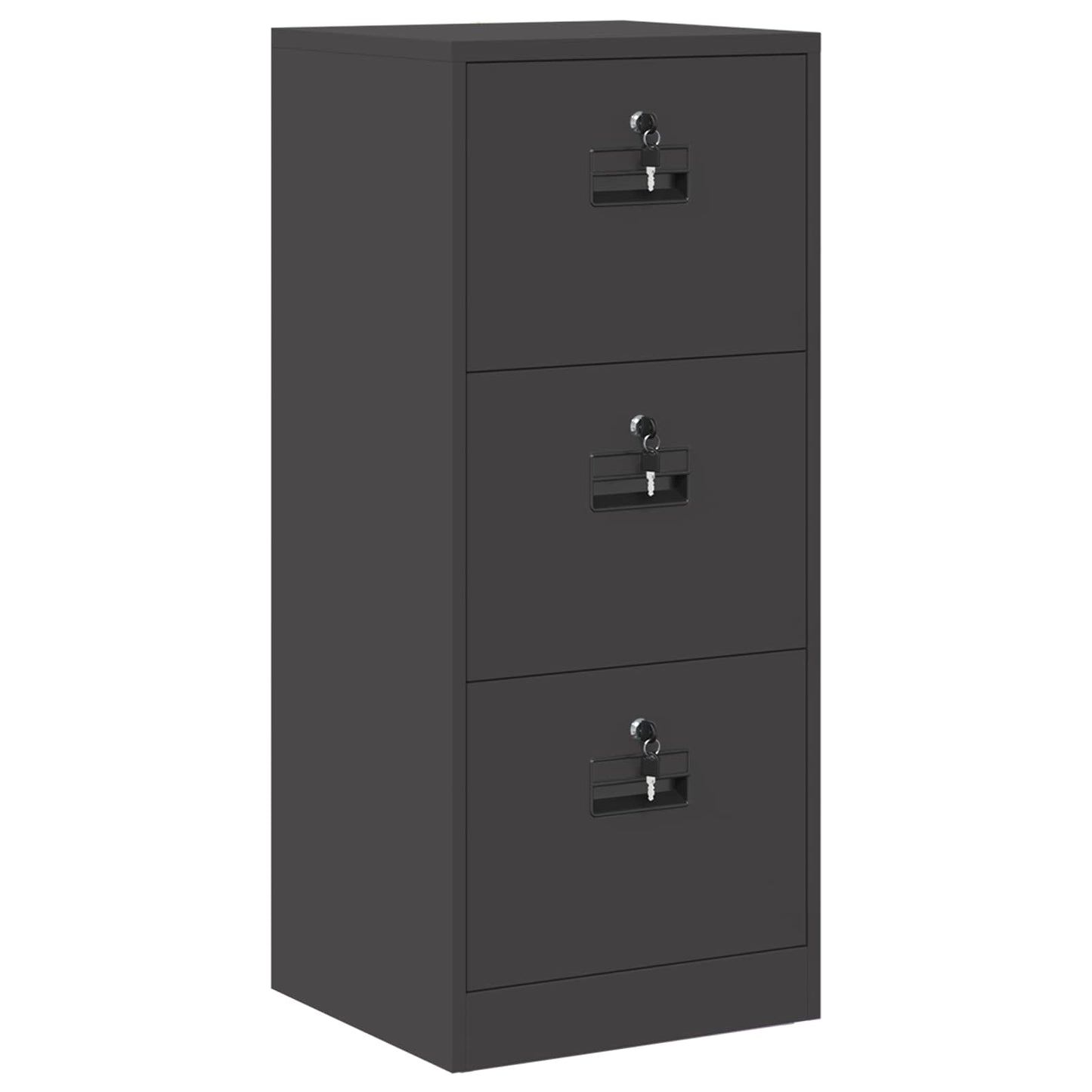 vidaXL Aktenschrank Schwarz 44 x 50 x 106,5 cm Kaltgewalzter Stahl