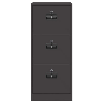 vidaXL Aktenschrank Schwarz 44 x 50 x 106,5 cm Kaltgewalzter Stahl