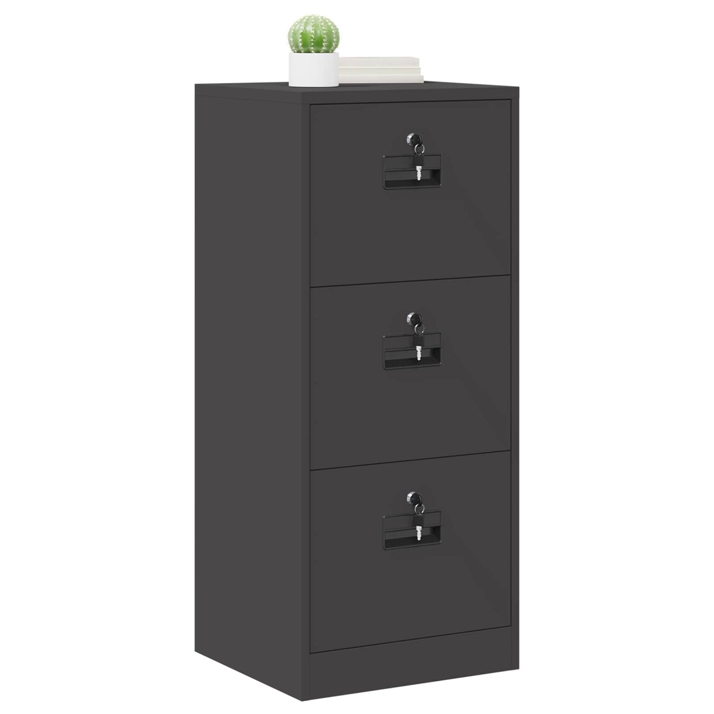 vidaXL Aktenschrank Schwarz 44 x 50 x 106,5 cm Kaltgewalzter Stahl