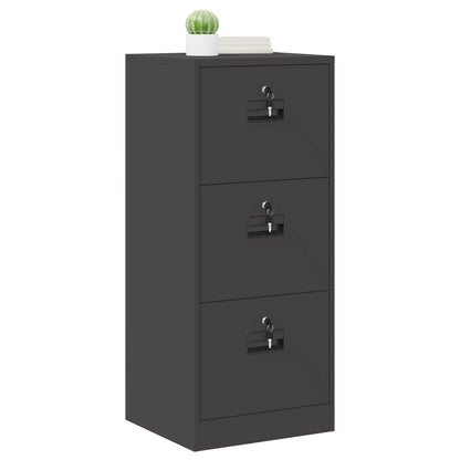 vidaXL Aktenschrank Schwarz 44 x 50 x 106,5 cm Kaltgewalzter Stahl