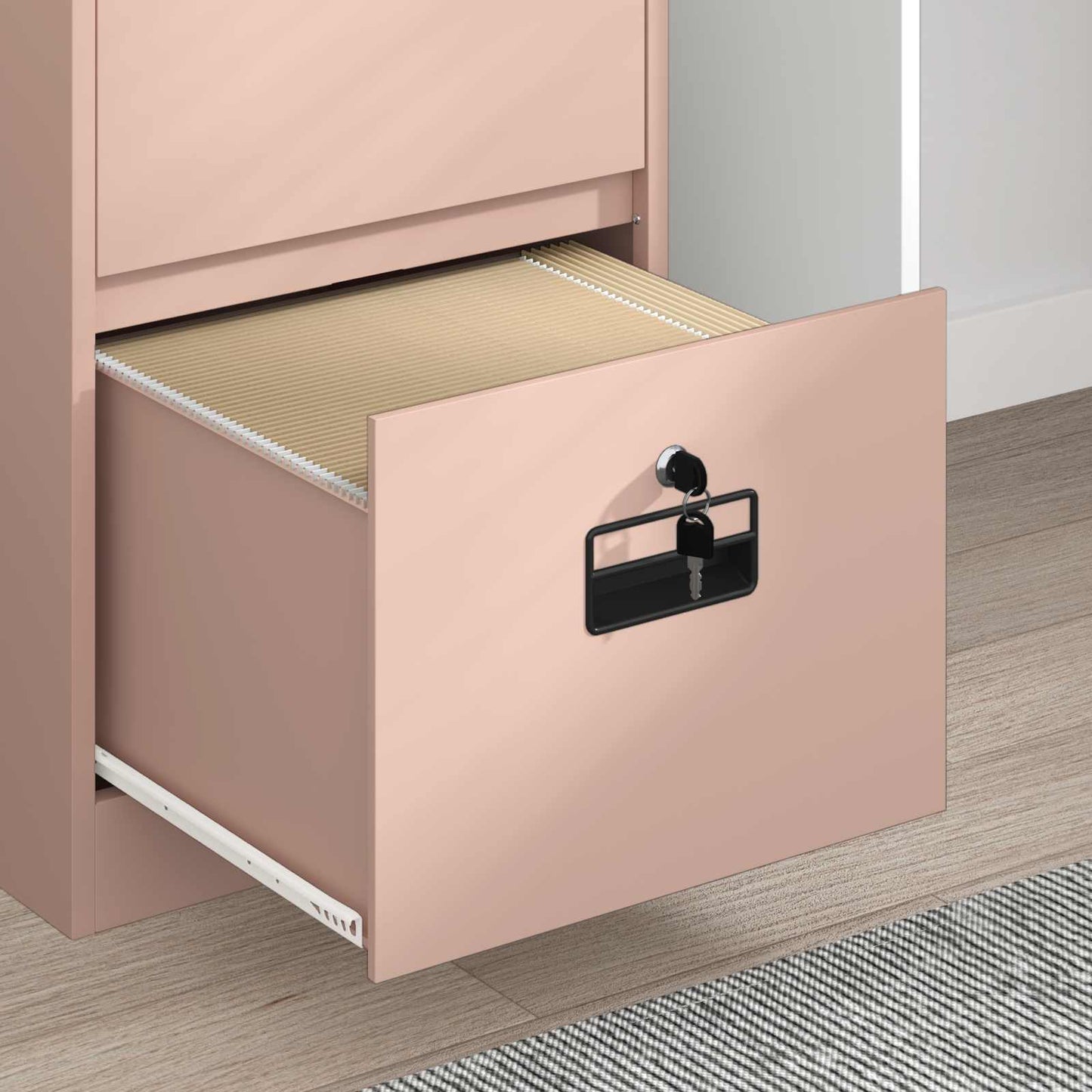 vidaXL Aktenschrank Rosa 44 x 50 x 106,5 cm Kaltgewalzter Stahl