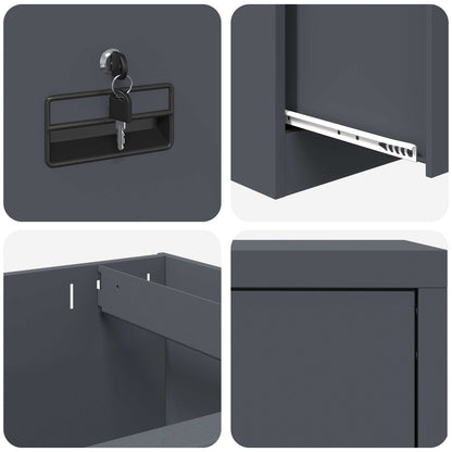 vidaXL Aktenschrank Anthrazit 44 x 50 x 106,5 cm Kaltgewalzter Stahl