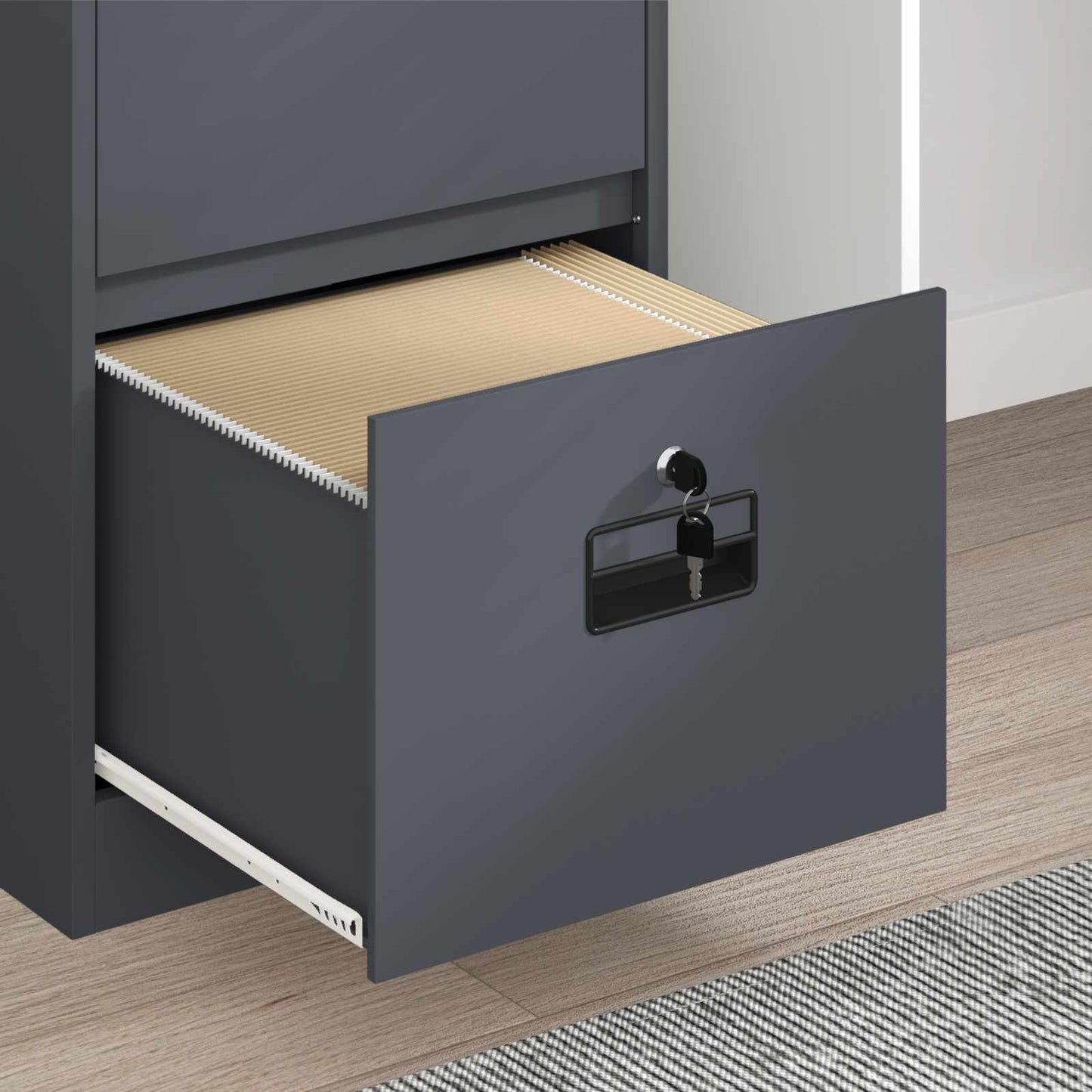 vidaXL Aktenschrank Anthrazit 44 x 50 x 106,5 cm Kaltgewalzter Stahl