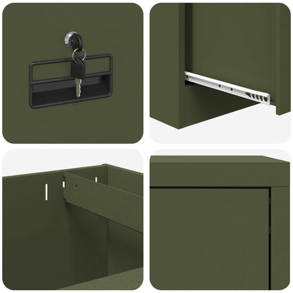 vidaXL Aktenschrank Olive Grün 44 x 50 x 106,5 cm Kaltgewalzter Stahl