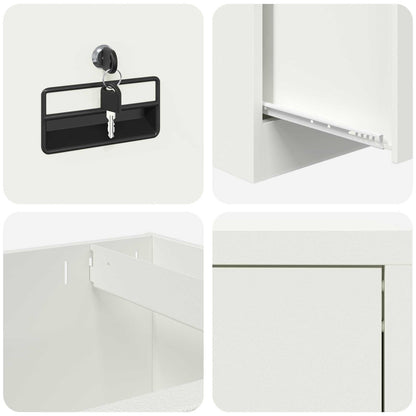 vidaXL Aktenschrank Weiß 44 x 50 x 106,5 cm Kaltgewalzter Stahl