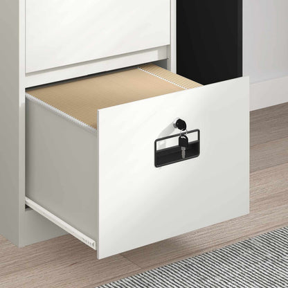 vidaXL Aktenschrank Weiß 44 x 50 x 106,5 cm Kaltgewalzter Stahl