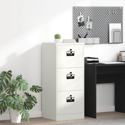 vidaXL Aktenschrank Weiß 44 x 50 x 106,5 cm Kaltgewalzter Stahl
