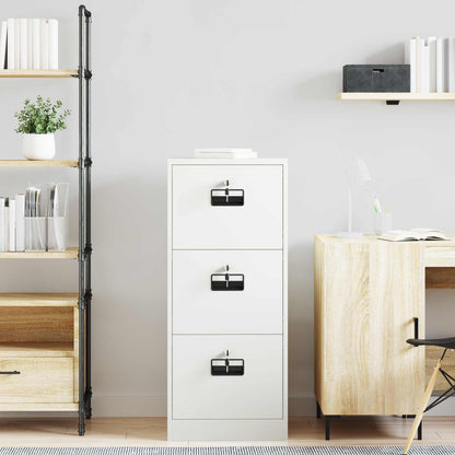 vidaXL Aktenschrank Weiß 44 x 50 x 106,5 cm Kaltgewalzter Stahl