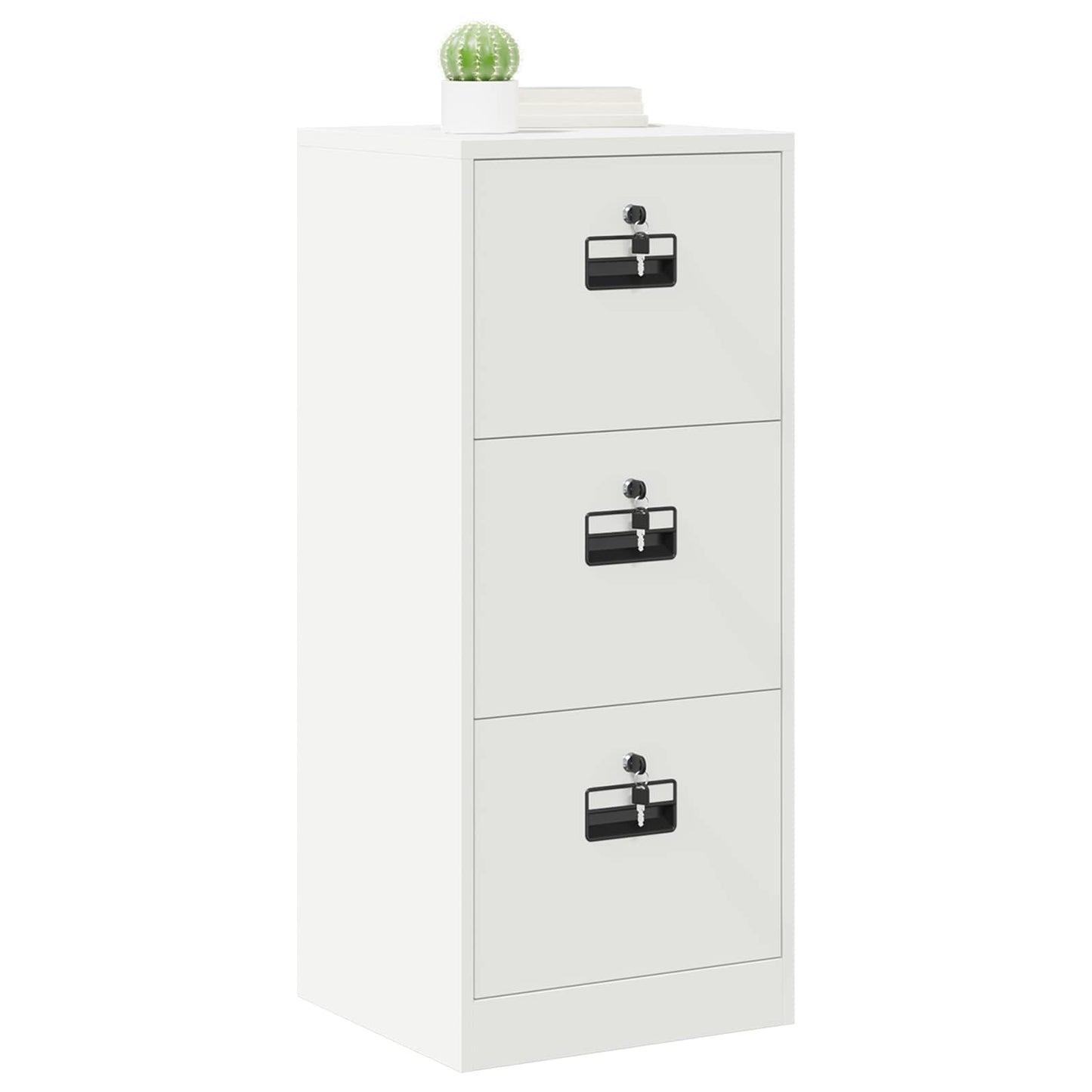 vidaXL Aktenschrank Weiß 44 x 50 x 106,5 cm Kaltgewalzter Stahl