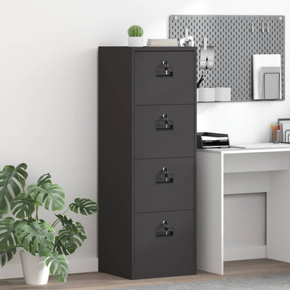 vidaXL Aktenschrank Schwarz 44 x 50 x 106,5 cm Kaltgewalzter Stahl