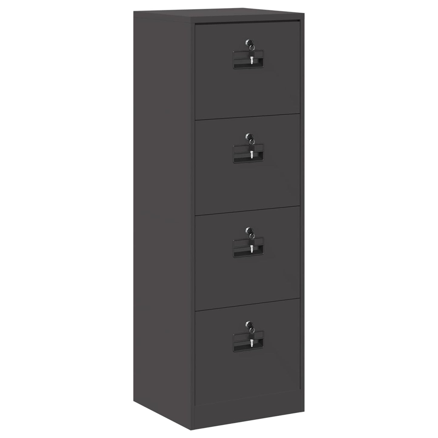 vidaXL Aktenschrank Schwarz 44 x 50 x 106,5 cm Kaltgewalzter Stahl