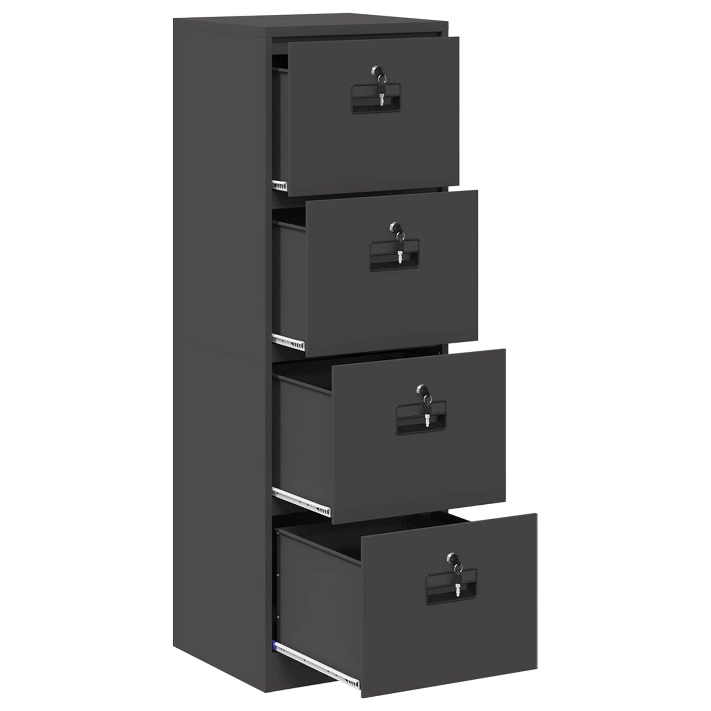 vidaXL Aktenschrank Schwarz 44 x 50 x 106,5 cm Kaltgewalzter Stahl