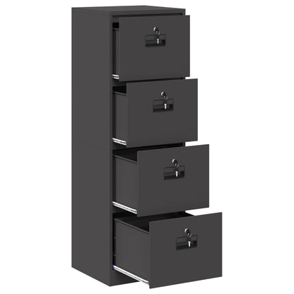 vidaXL Aktenschrank Schwarz 44 x 50 x 106,5 cm Kaltgewalzter Stahl