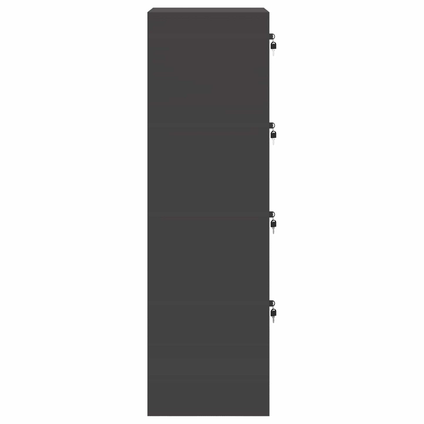 vidaXL Aktenschrank Schwarz 44 x 50 x 106,5 cm Kaltgewalzter Stahl