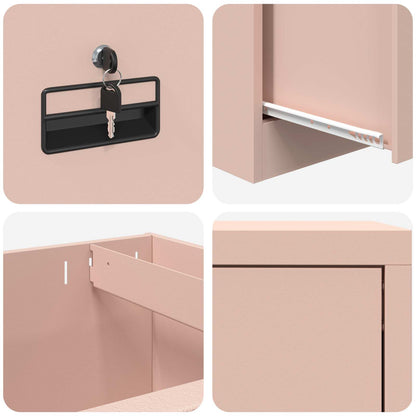 vidaXL Aktenschrank Rosa 44 x 50 x 106,5 cm Kaltgewalzter Stahl