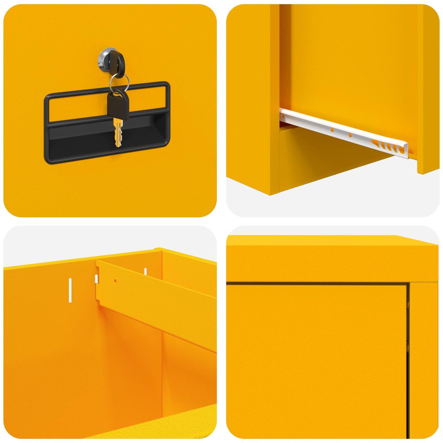 vidaXL Aktenschrank Senfgelb 44 x 50 x 106,5 cm Kaltgewalzter Stahl