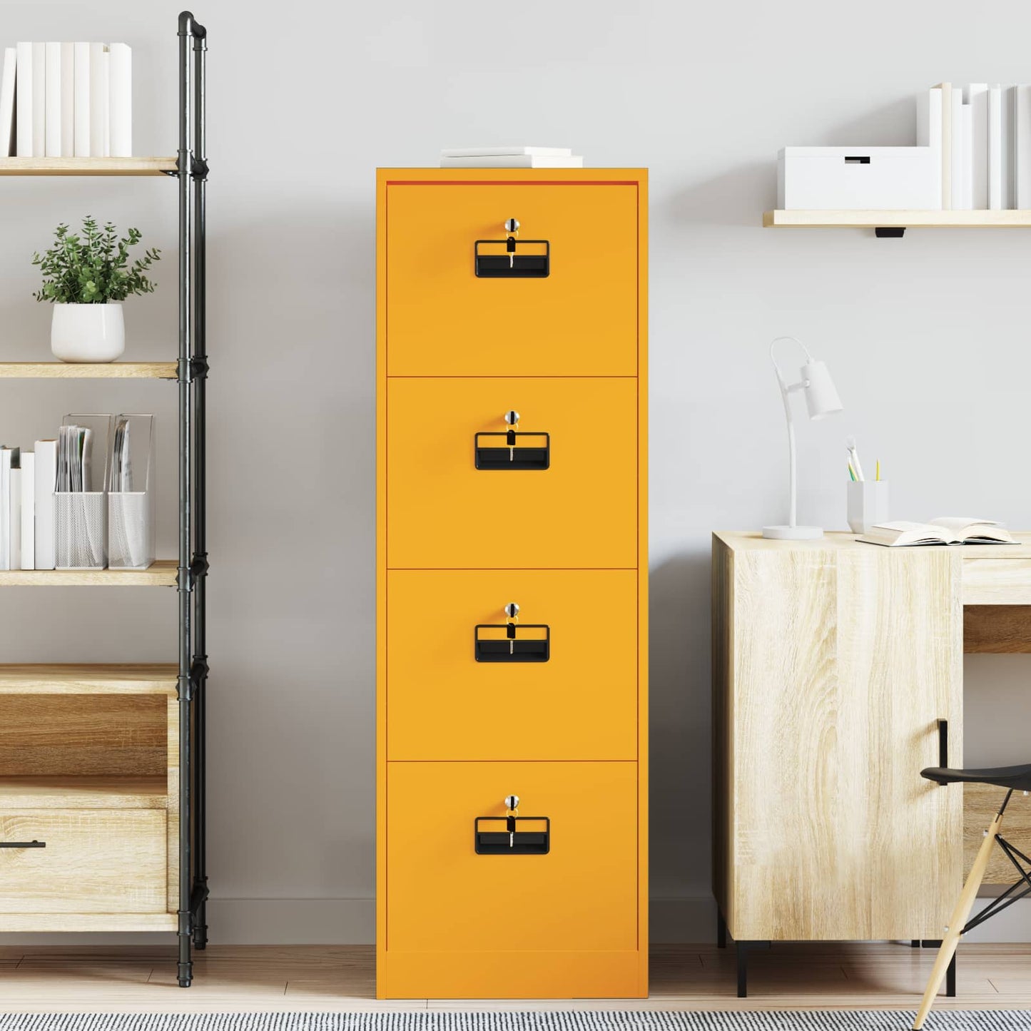 vidaXL Aktenschrank Senfgelb 44 x 50 x 106,5 cm Kaltgewalzter Stahl