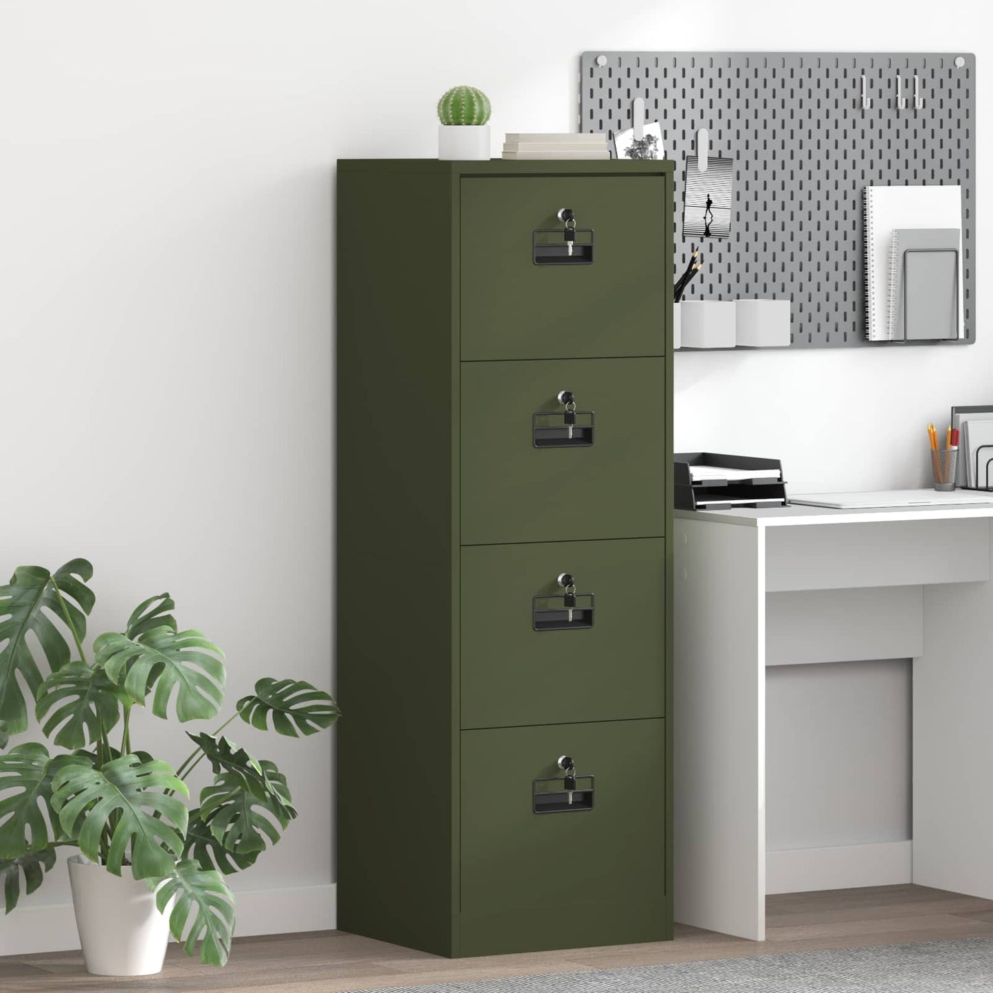 vidaXL Aktenschrank Olive Grün 44 x 50 x 106,5 cm Kaltgewalzter Stahl
