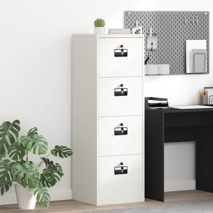vidaXL Aktenschrank Weiß 44 x 50 x 106,5 cm Kaltgewalzter Stahl