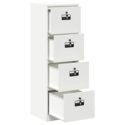 vidaXL Aktenschrank Weiß 44 x 50 x 106,5 cm Kaltgewalzter Stahl