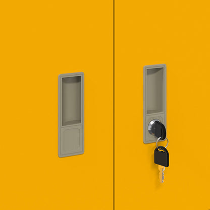 Aufbewahrungsschrank Senfgelb 90 x 40 x 40 cm Stahl