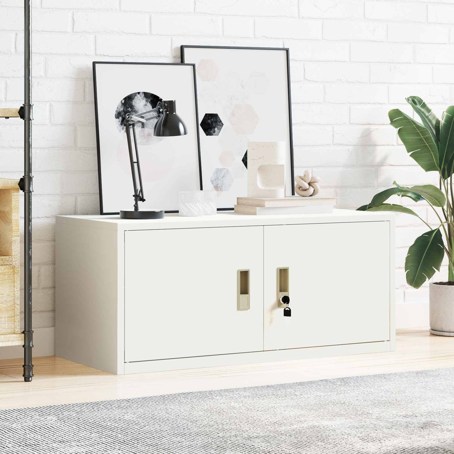 Aufbewahrungsschrank Weiß 90 x 40 x 40 cm Stahl