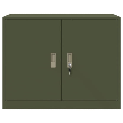 Aufbewahrungsschrank Olive Grün 90 x 40 x 70 cm Stahl