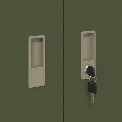 Aufbewahrungsschrank Olive Grün 90 x 40 x 105 cm Stahl