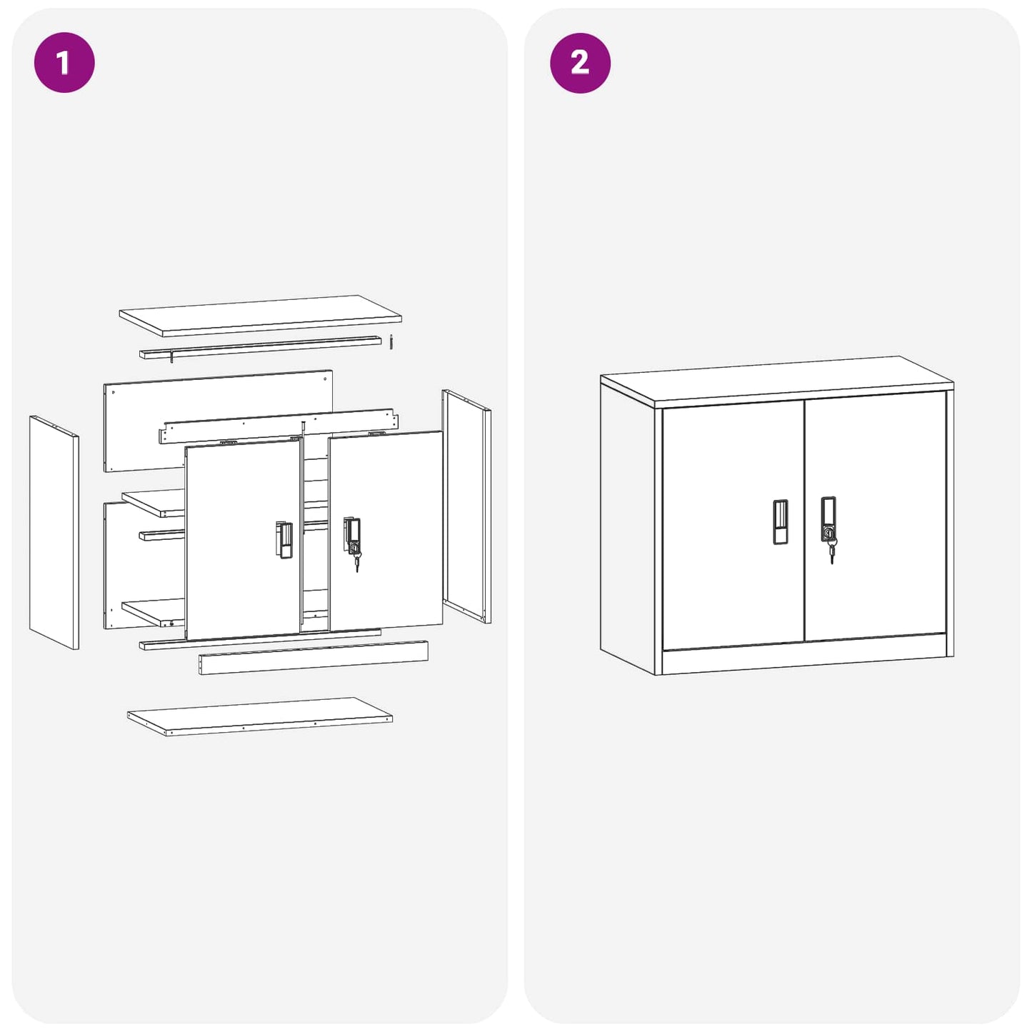 Aufbewahrungsschrank Rosa 80 x 40 x 70 cm Stahl