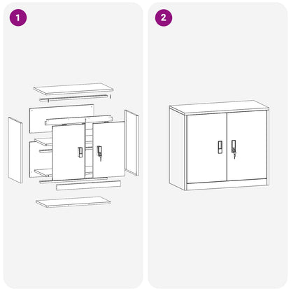 Aufbewahrungsschrank Rosa 80 x 40 x 70 cm Stahl