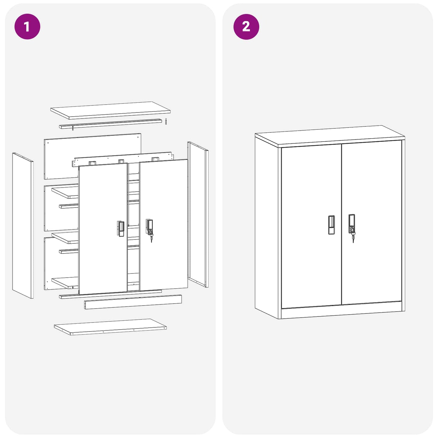 Aufbewahrungsschrank Senfgelb 80 x 40 x 105 cm Stahl