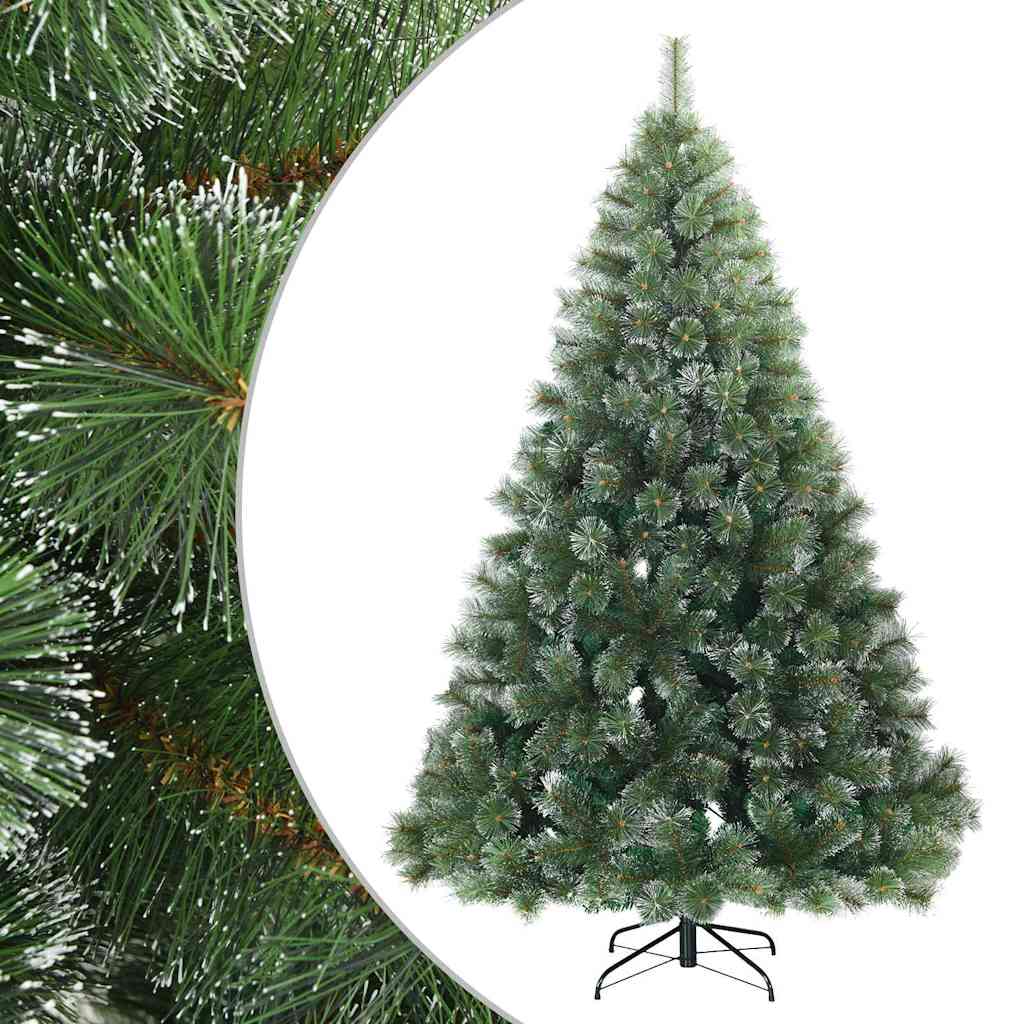 vidaXL Künstlicher Scharnier-Weihnachtsbaum schneebedeckt Grün 240 cm