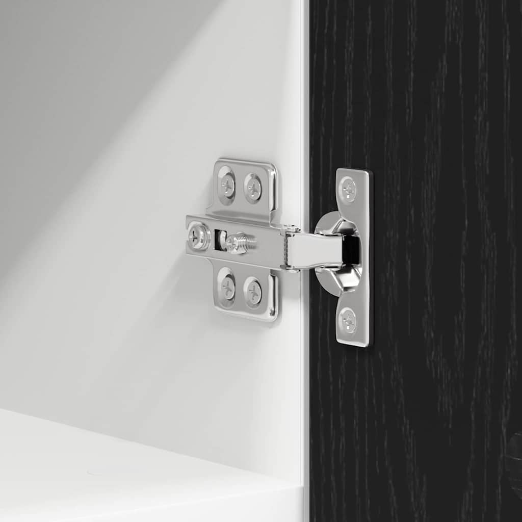 vidaXL Hängeschrank mit Tür Schwarze Eiche und Weiß 30 x 31 x 40 cm
