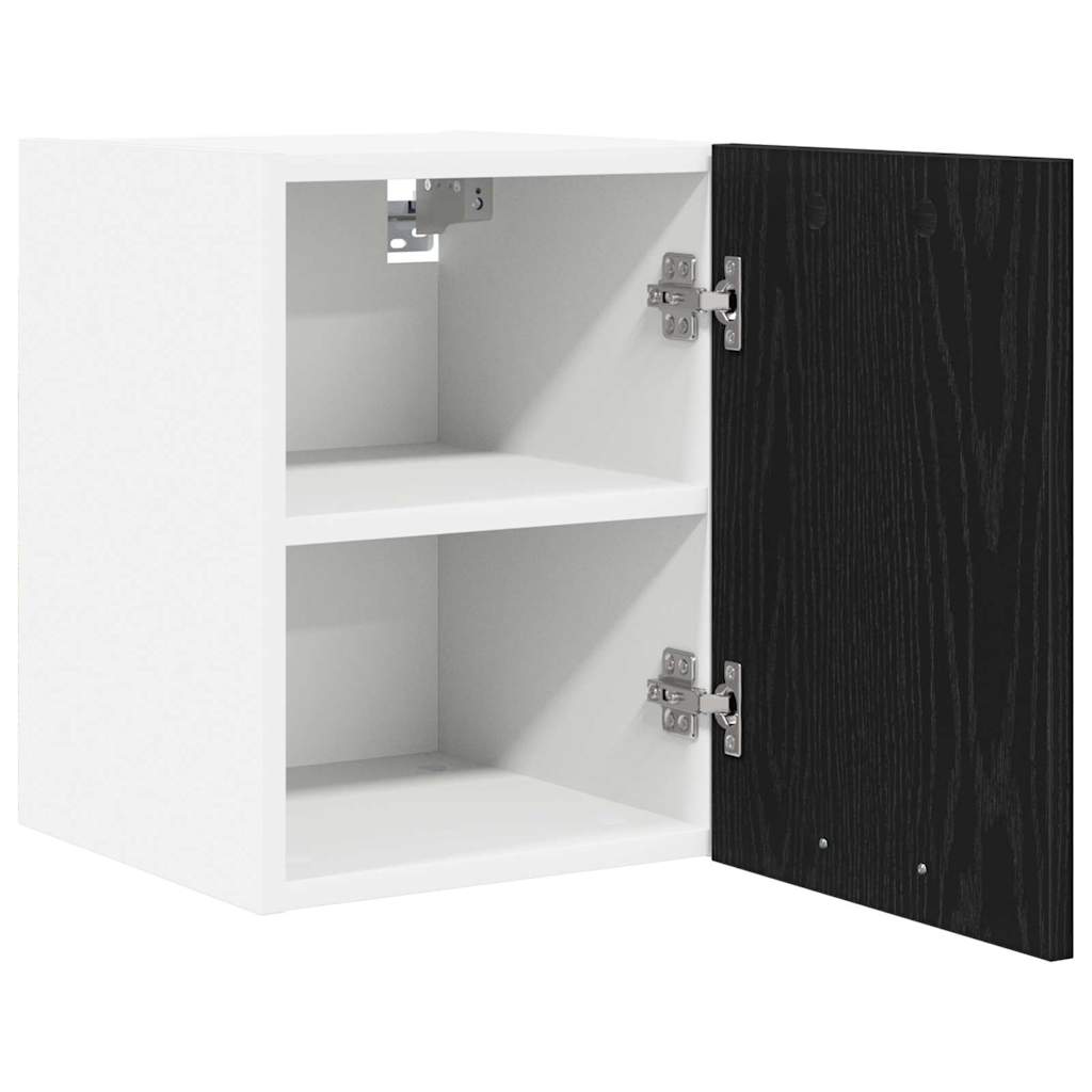 vidaXL Hängeschrank mit Tür Schwarze Eiche und Weiß 30 x 31 x 40 cm