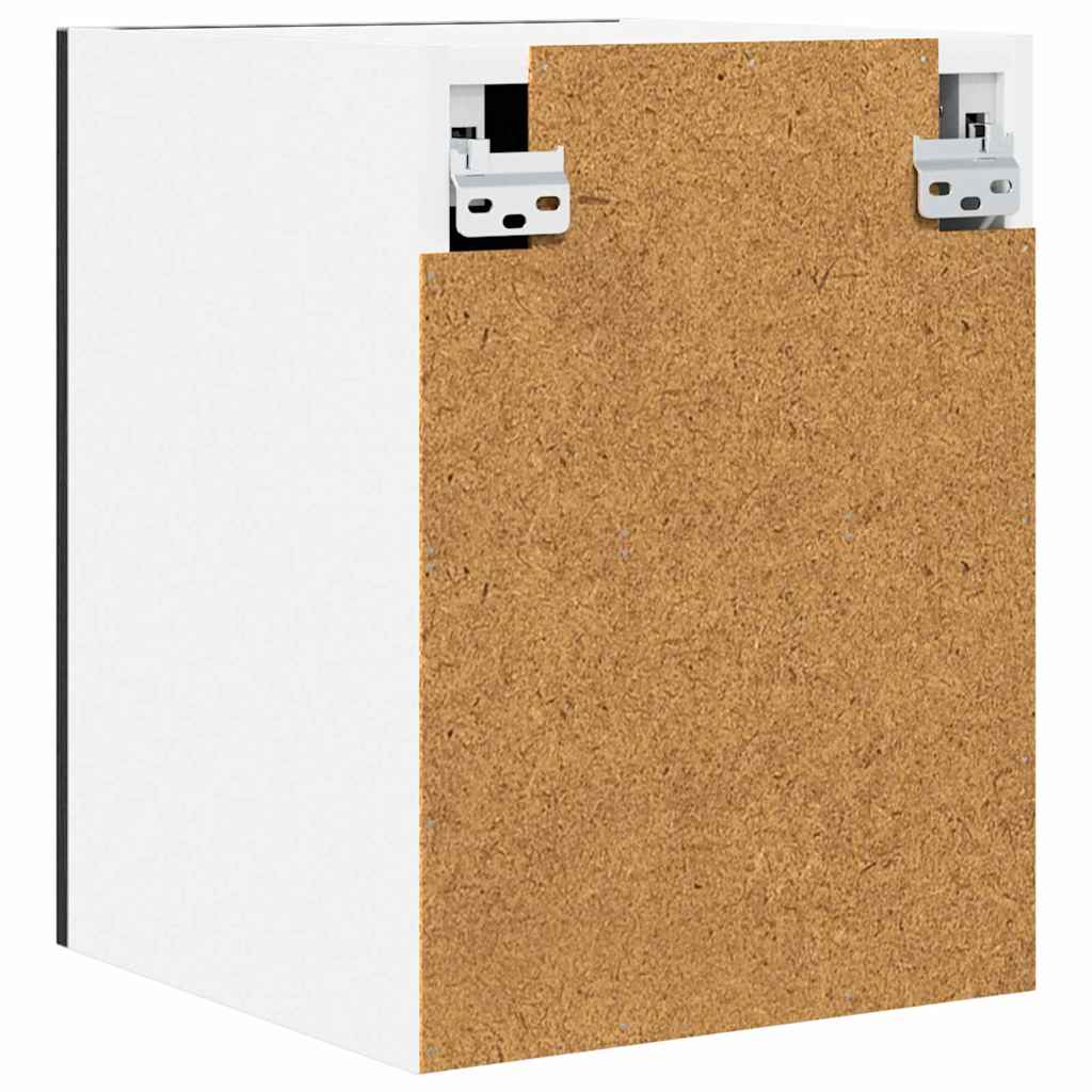 vidaXL Hängeschrank mit Tür Schwarze Eiche und Weiß 30 x 31 x 40 cm