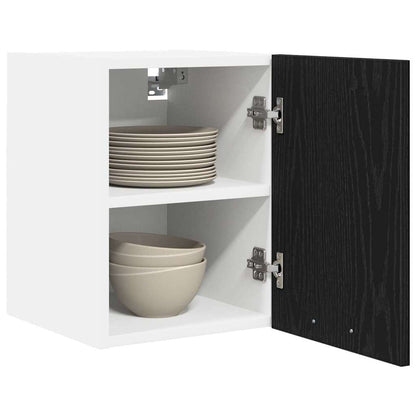 vidaXL Hängeschrank mit Tür Schwarze Eiche und Weiß 30 x 31 x 40 cm