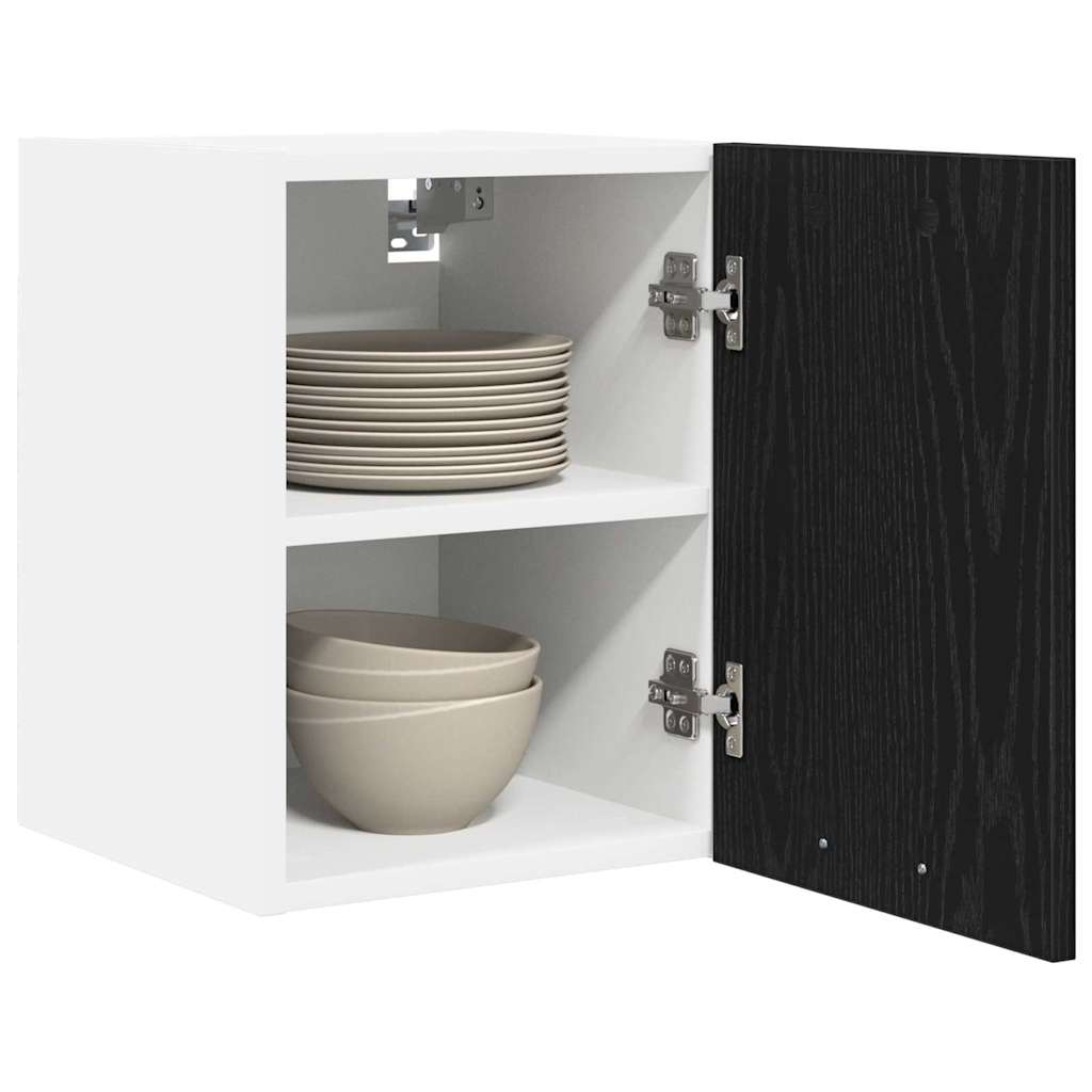 vidaXL Hängeschrank 2 pcs Schwarze Eiche und Weiß 30 x 31 x 40 cm