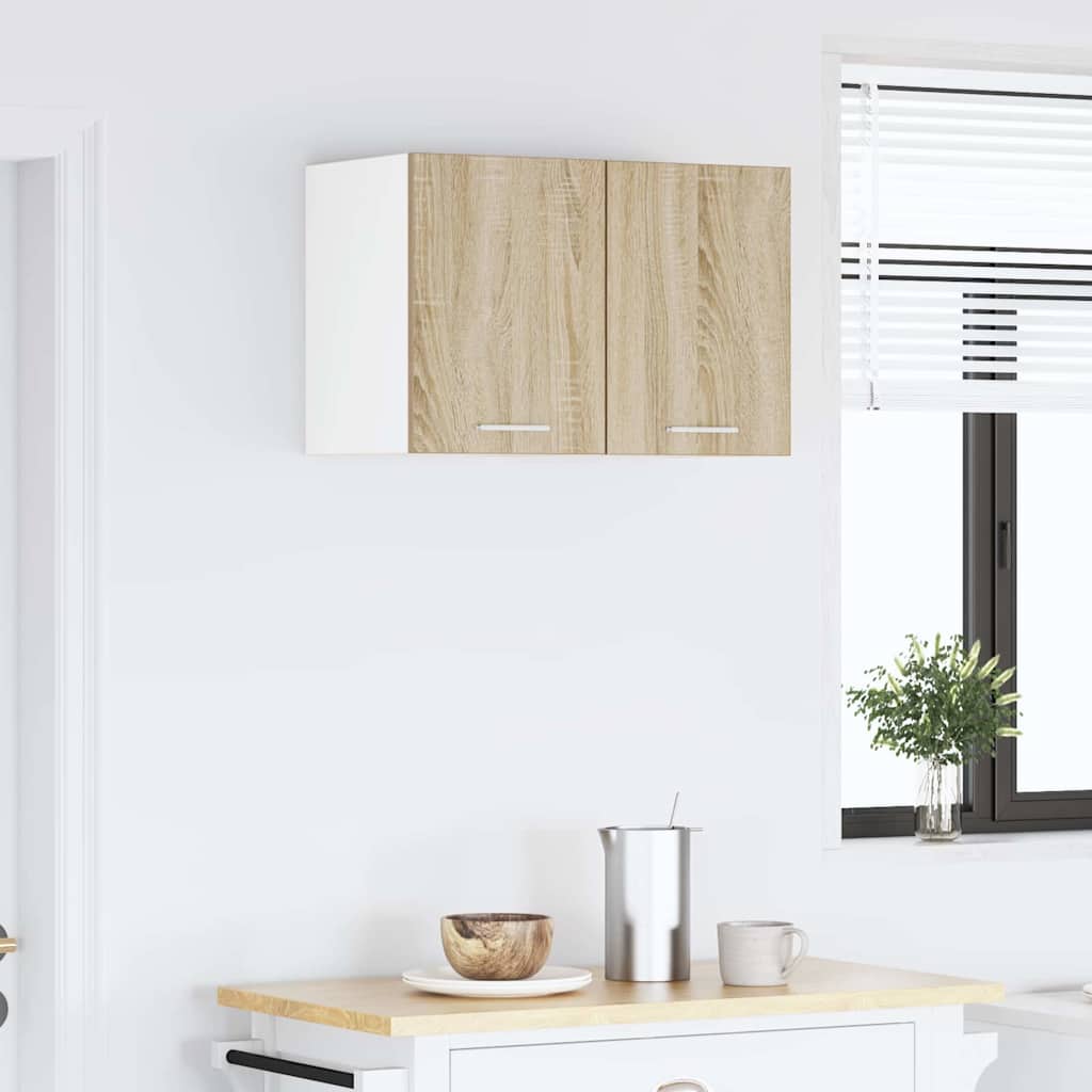 vidaXL Hängeschrank mit Speicher Sonoma-Eiche und Weiß 30 x 31 x 40 cm