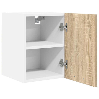 vidaXL Hängeschrank mit Speicher Sonoma-Eiche und Weiß 30 x 31 x 40 cm