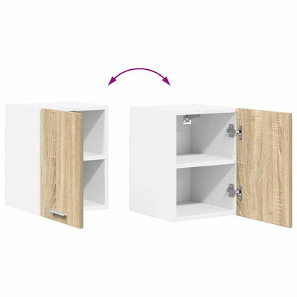 vidaXL Hängeschrank mit Speicher Sonoma-Eiche und Weiß 30 x 31 x 40 cm