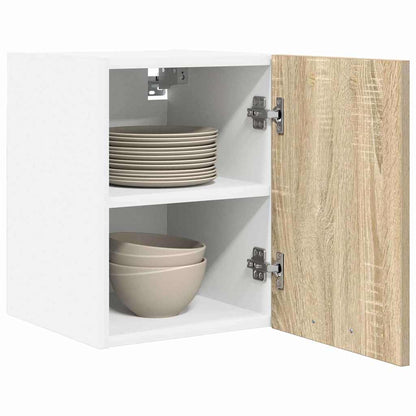 vidaXL Hängeschrank mit Speicher Sonoma-Eiche und Weiß 30 x 31 x 40 cm