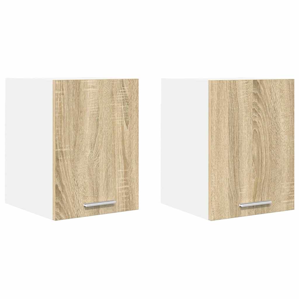 Hängeschrank Riga 2 pcs Sonoma-Eiche und Weiß 30 x 31 x 40 cm