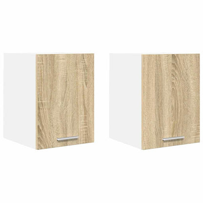 Hängeschrank Riga 2 pcs Sonoma-Eiche und Weiß 30 x 31 x 40 cm